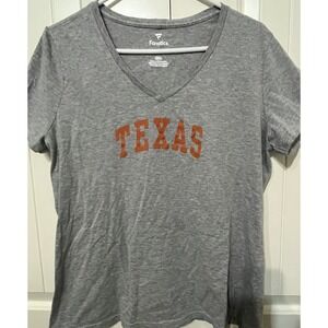 Fanatics Texas Longhorn Women's Large Vneck Tee UT Texas Gray and Burnt Orange